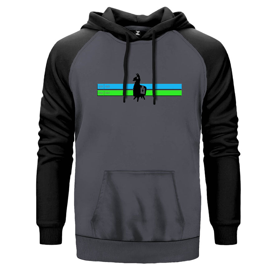 Fortnite Health Bar Çift Renk Reglan Kol Sweatshirt