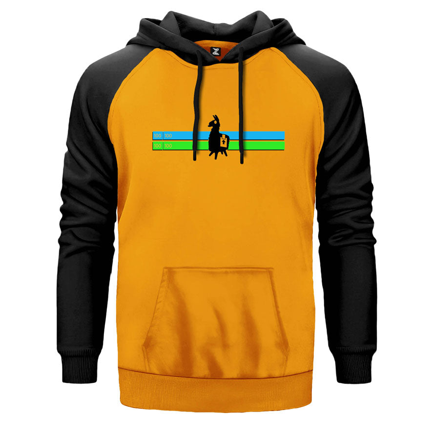 Fortnite Health Bar Çift Renk Reglan Kol Sweatshirt