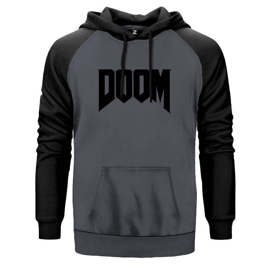 Doom Logo Çift Renk Reglan Kol Sweatshirt