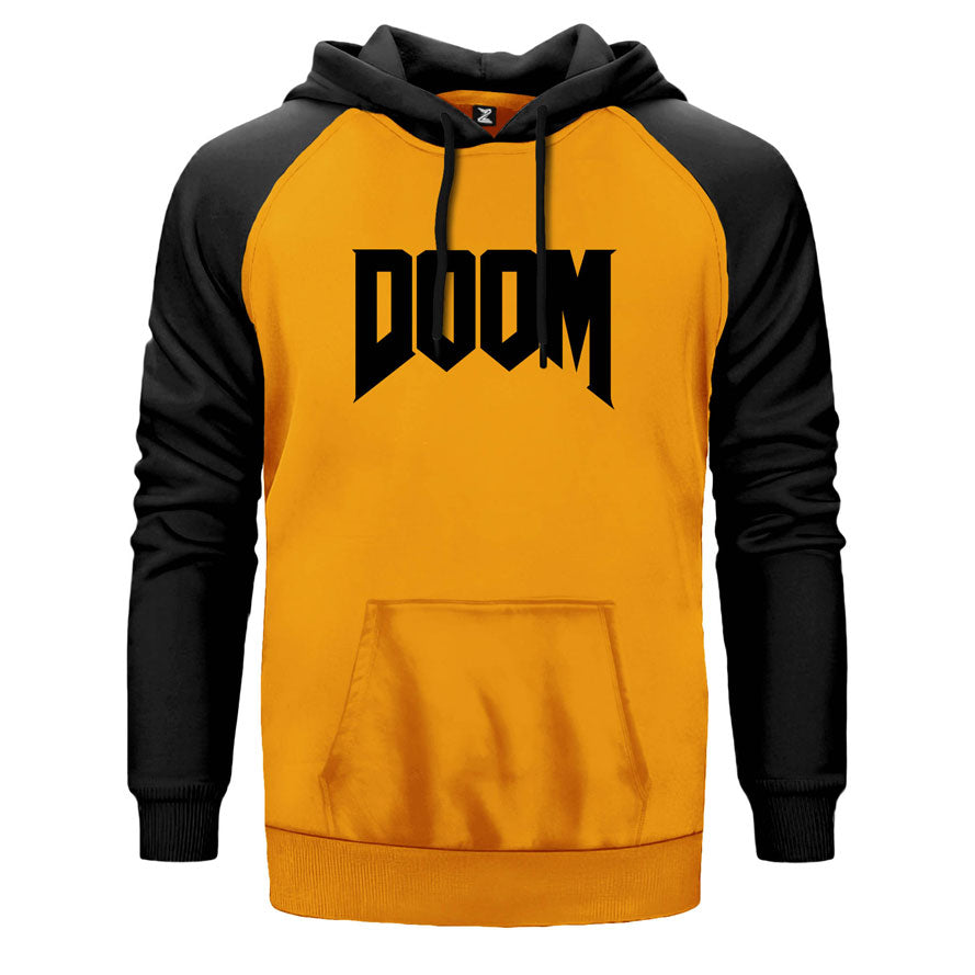 Doom Logo Çift Renk Reglan Kol Sweatshirt