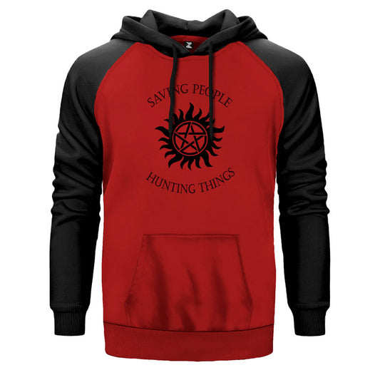 Supernatural Saving People Çift Renk Reglan Kol Sweatshirt