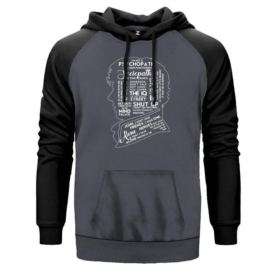 Sherlock Holmes Quotes Çift Renk Reglan Kol Sweatshirt