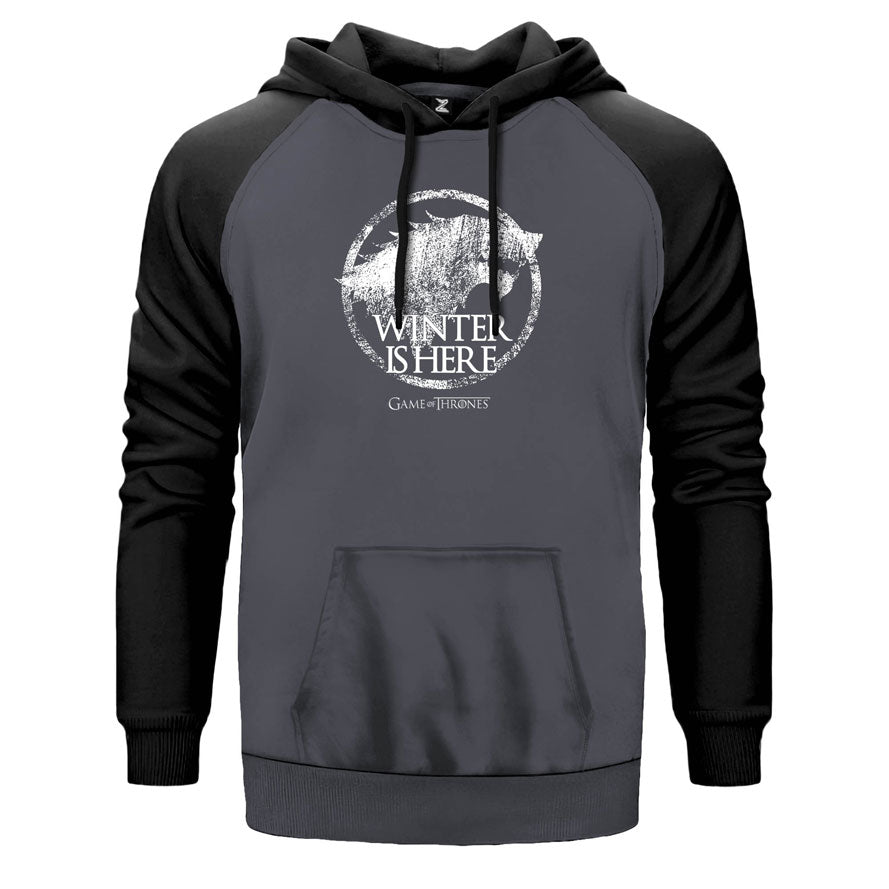 Winter is Here Çift Renk Reglan Kol Sweatshirt