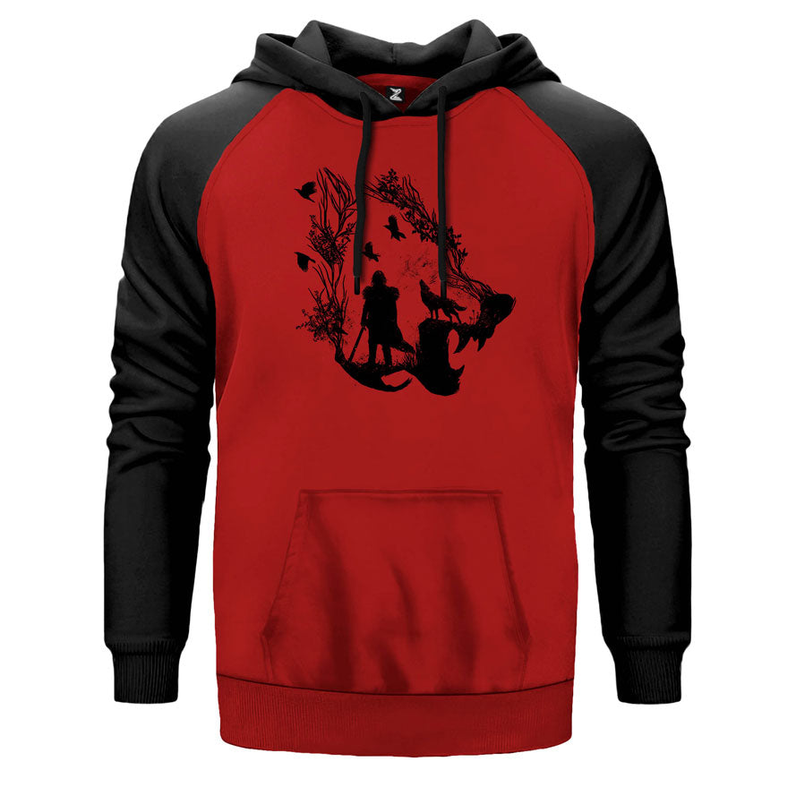 Game of Thrones Lone Wolf Çift Renk Reglan Kol Sweatshirt
