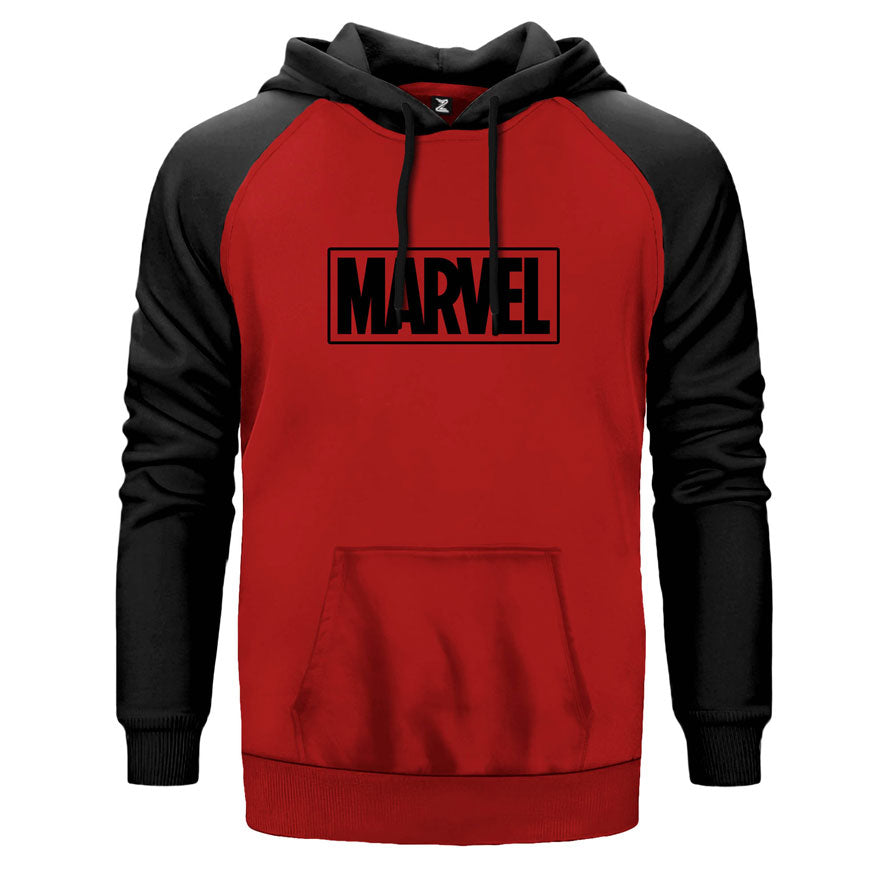 Marvel Logo Çift Renk Reglan Kol Sweatshirt