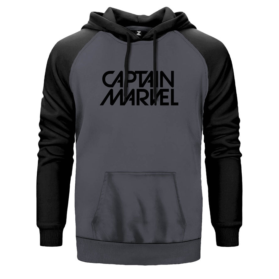 Captain Marvel Text Çift Renk Reglan Kol Sweatshirt