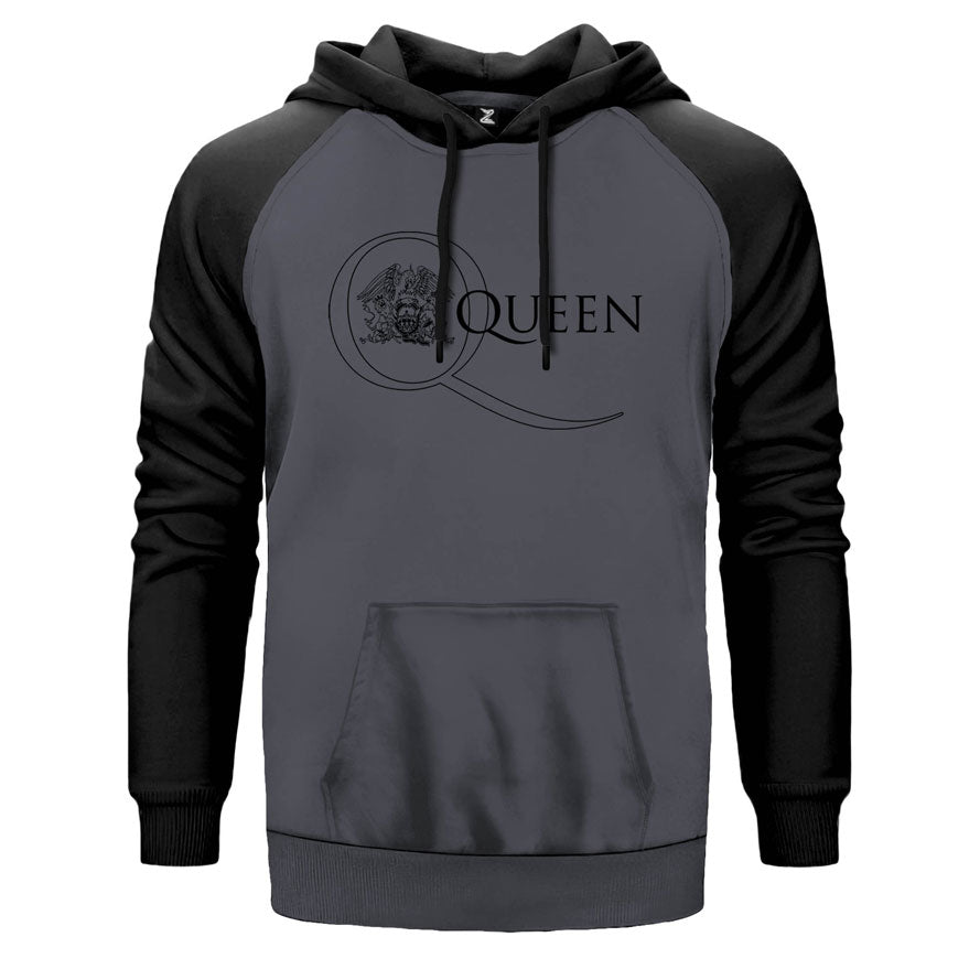 Queen Logo 2 Çift Renk Reglan Kol Sweatshirt