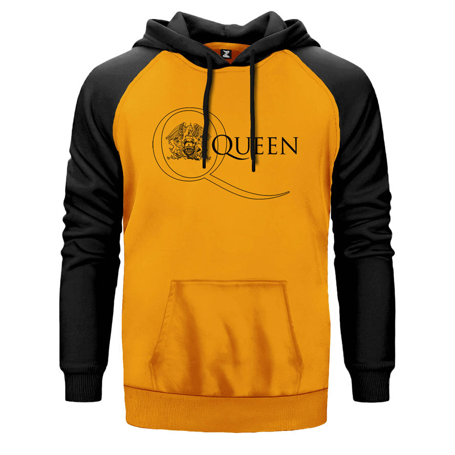 Queen Logo 2 Çift Renk Reglan Kol Sweatshirt