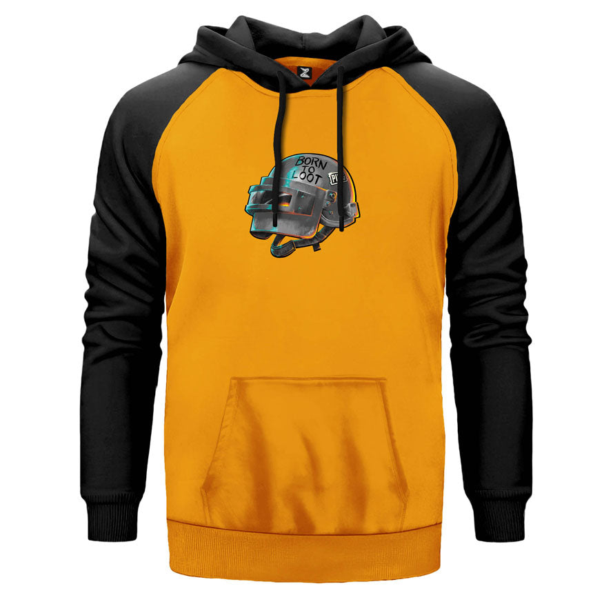 PUBG Level 3 Helmet Born to Loot Çift Renk Reglan Kol Sweatshirt