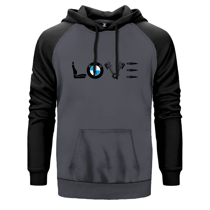 BMW Love Çift Renk Reglan Kol Sweatshirt