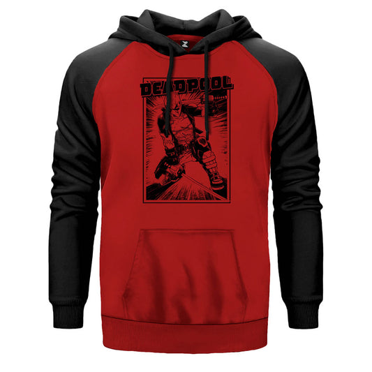 Deadpool Poster Çift Renk Reglan Kol Sweatshirt