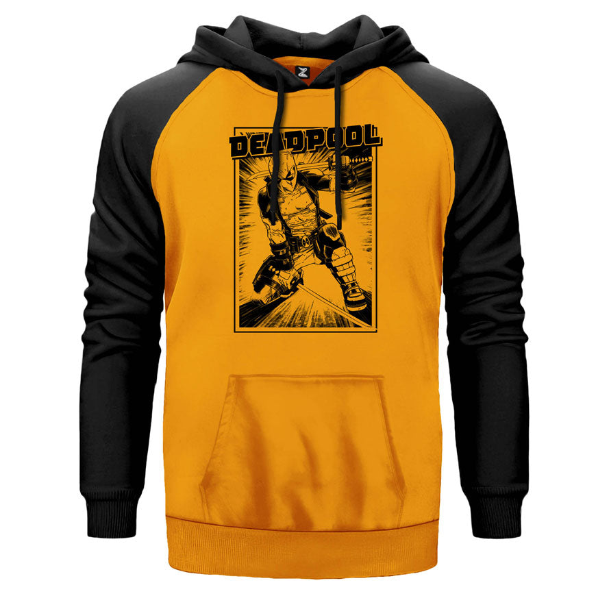 Deadpool Poster Çift Renk Reglan Kol Sweatshirt