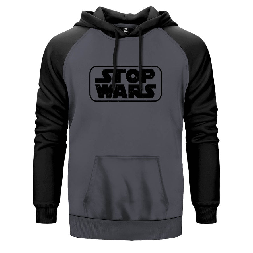 Stop Wars Çift Renk Reglan Kol Sweatshirt