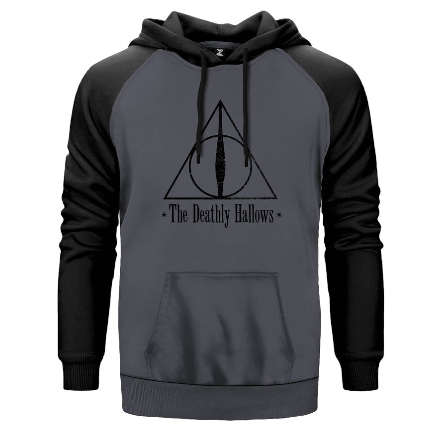 Harry Potter Deathly Hallows Çift Renk Reglan Kol Sweatshirt