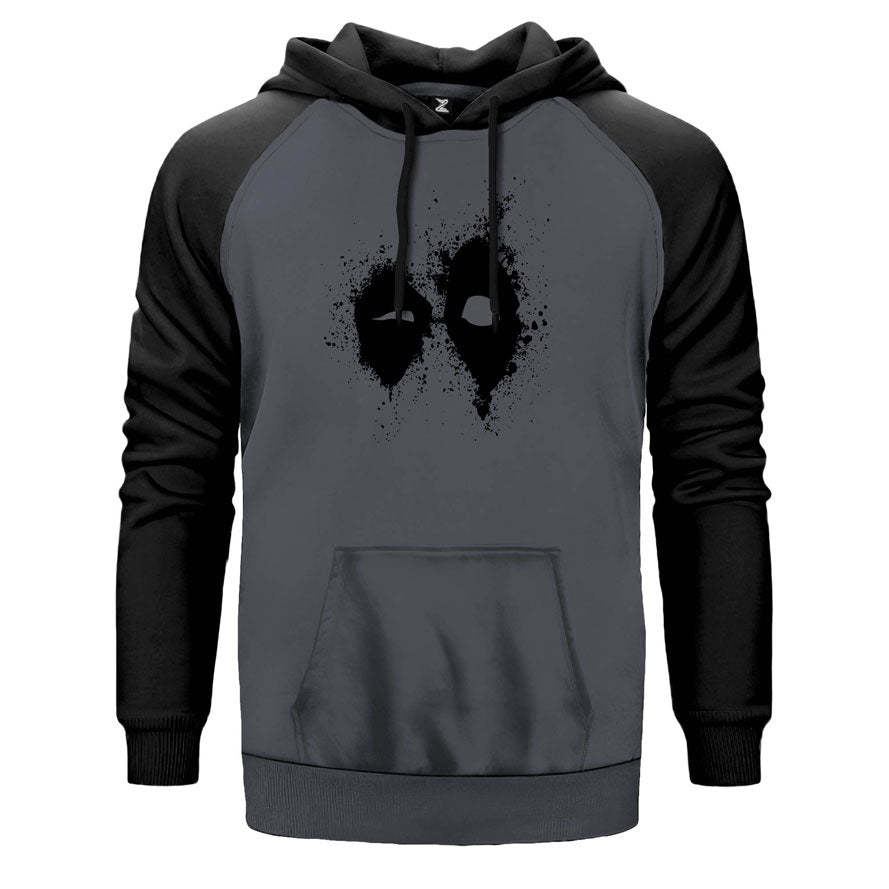 Deadpool Splat Çift Renk Reglan Kol Sweatshirt