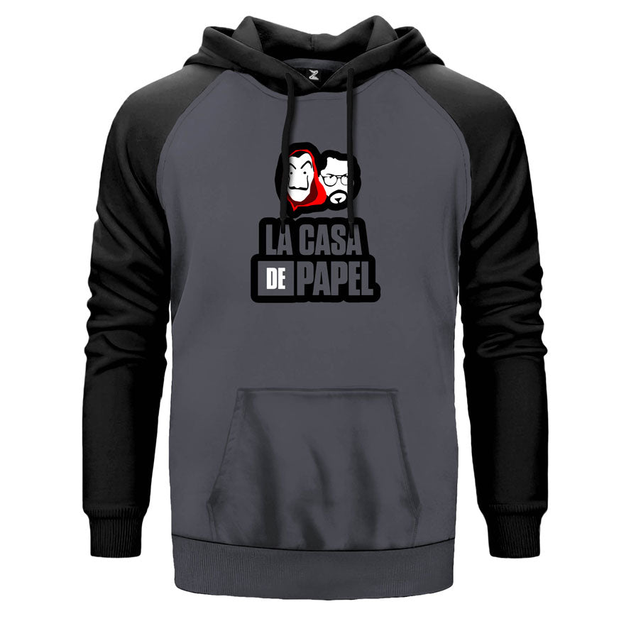 La Casa De Papel With El Professor Çift Renk Reglan Kol Sweatshirt