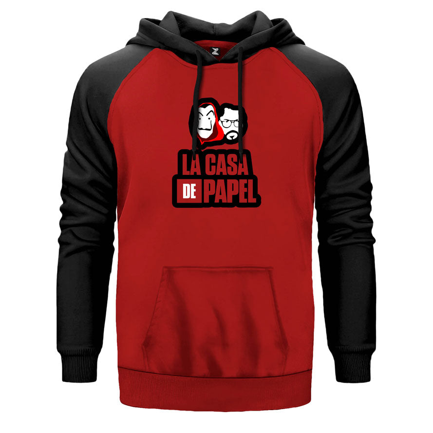 La Casa De Papel With El Professor Çift Renk Reglan Kol Sweatshirt