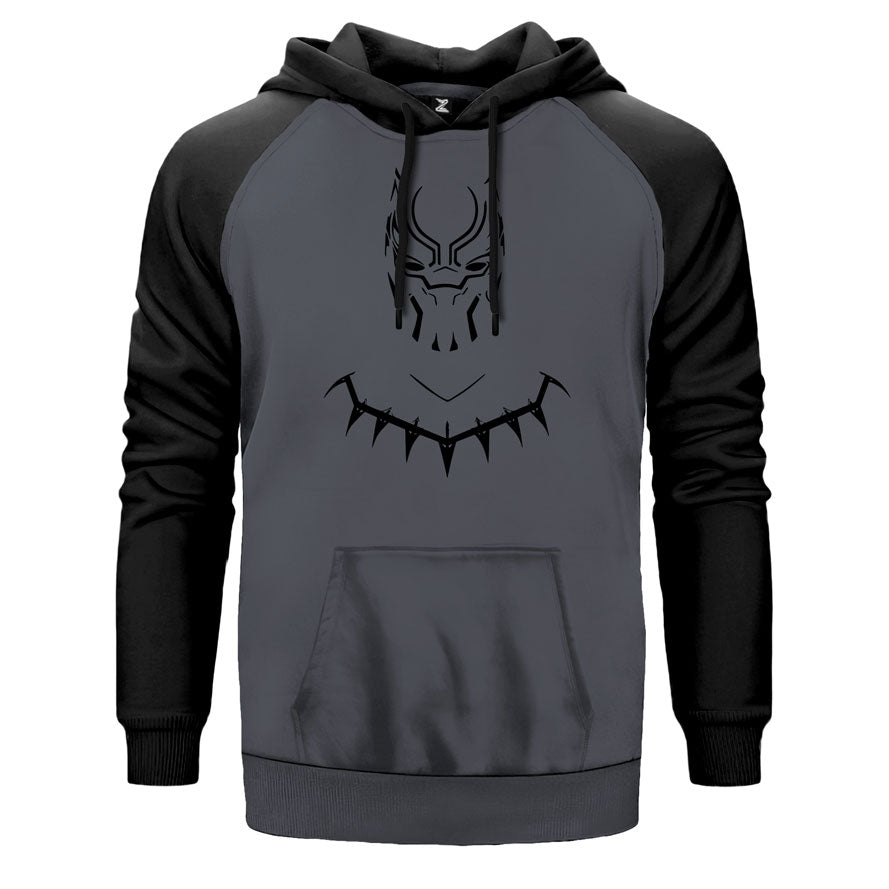 Black Panther With Necklace Çift Renk Reglan Kol Sweatshirt