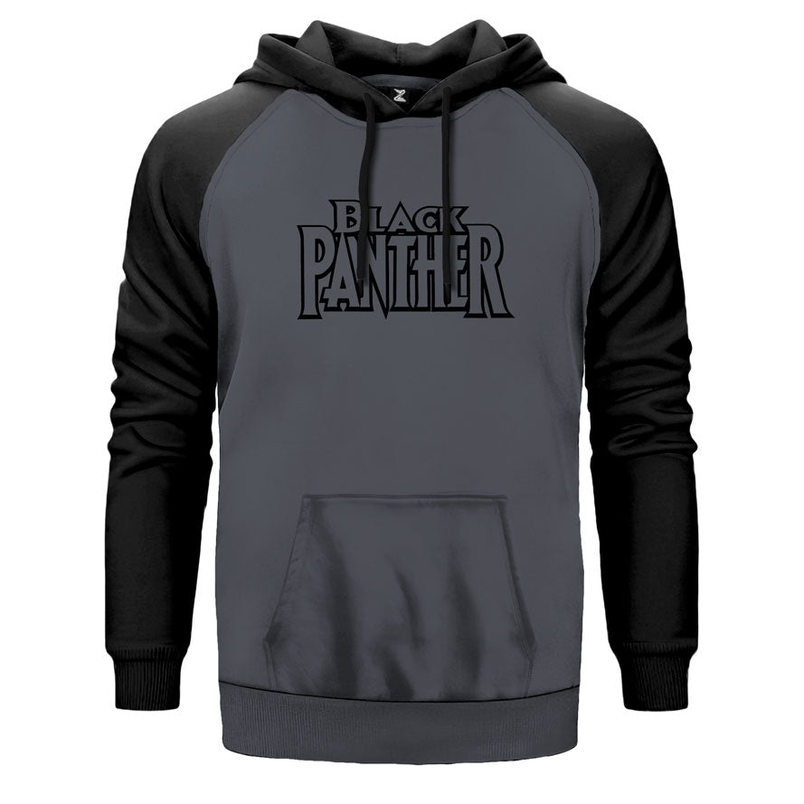 Black Panther Logo Çift Renk Reglan Kol Sweatshirt