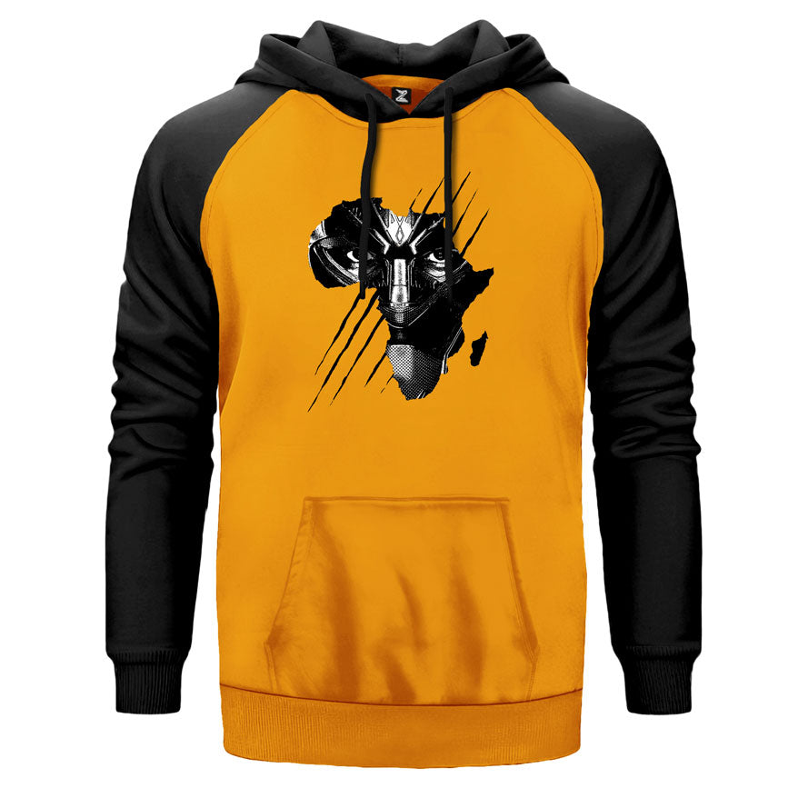 Black Panther Face Çift Renk Reglan Kol Sweatshirt