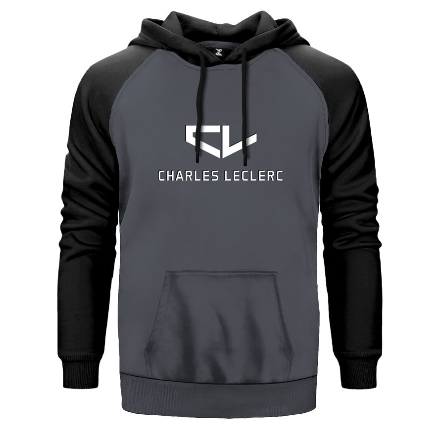 F1 Charles Leclerc Logo Çift Renk Reglan Kol Sweatshirt