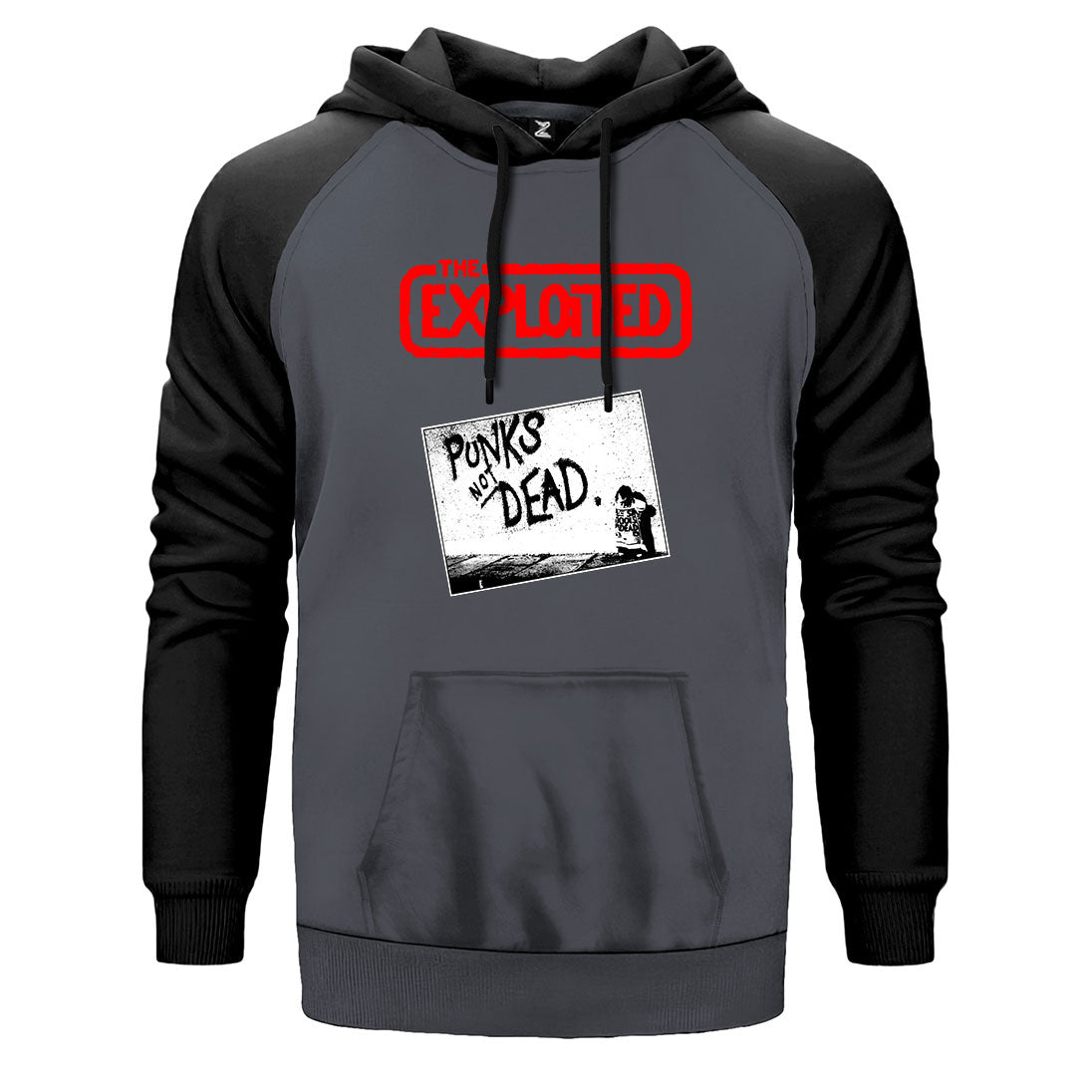 The Exploited Punks Not Dead Çift Renk Reglan Kol Sweatshirt