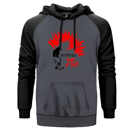 The Exploited Not Dead Punks Çift Renk Reglan Kol Sweatshirt