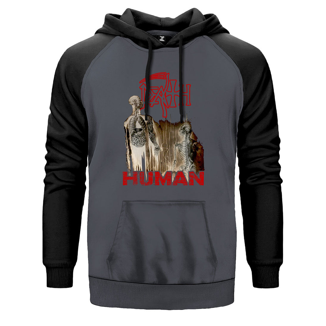 Death Human Çift Renk Reglan Kol Sweatshirt