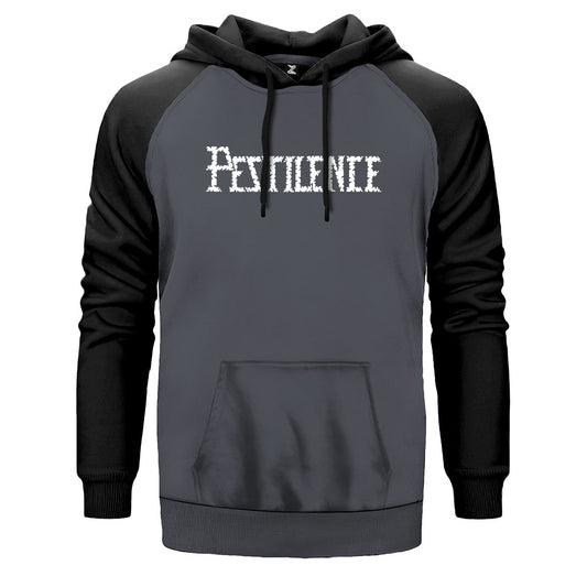 Pestilence Logo Çift Renk Reglan Kol Sweatshirt