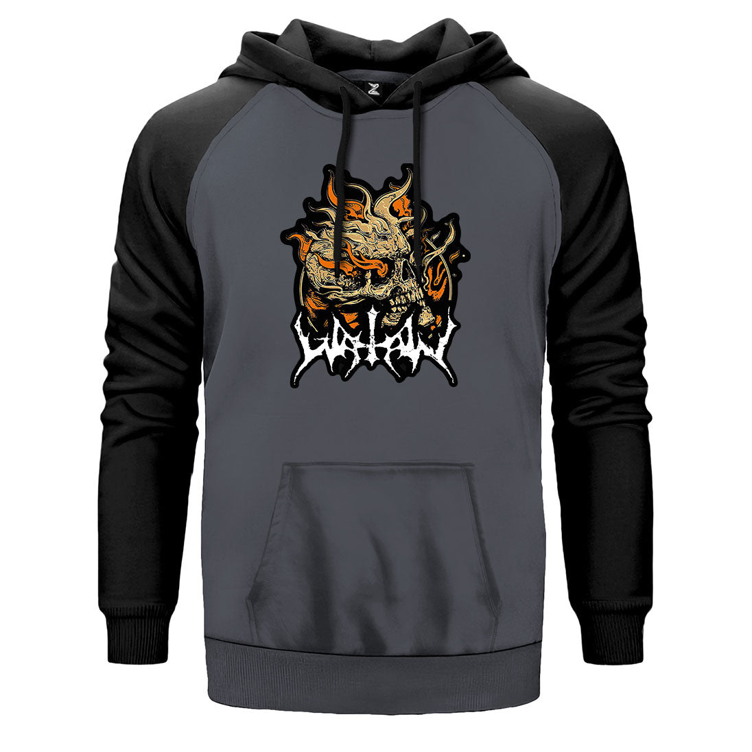 Watain Skull Çift Renk Reglan Kol Sweatshirt