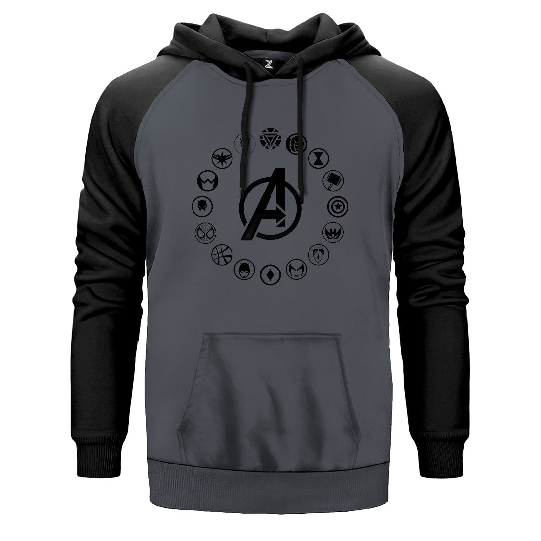 Avengers Heroes Logo Çift Renk Reglan Kol Sweatshirt