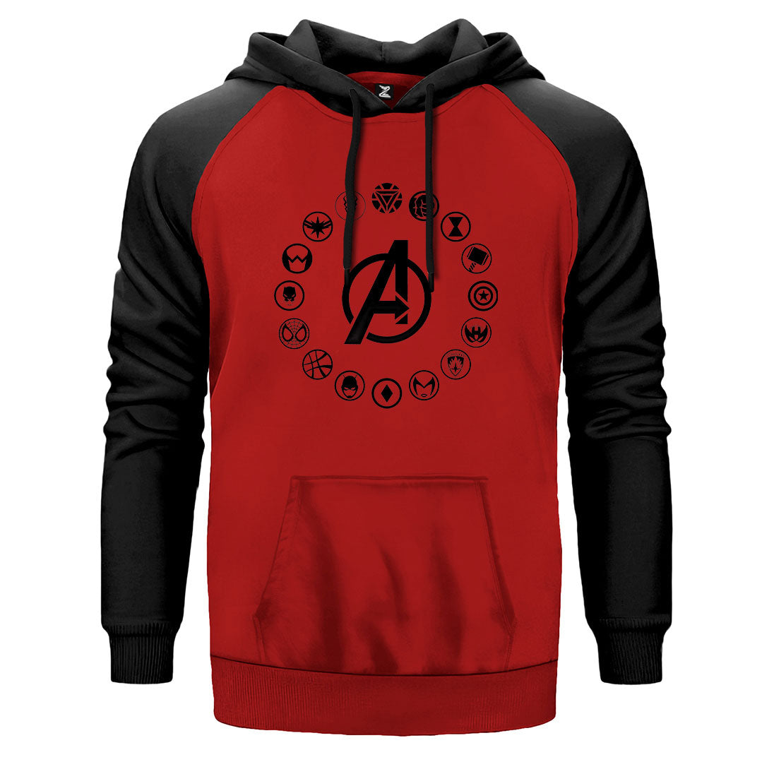 Avengers Heroes Logo Çift Renk Reglan Kol Sweatshirt