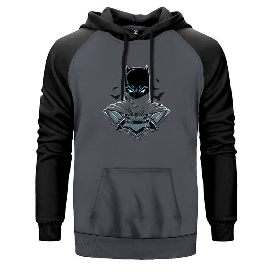 İndirimli Batman Head Gri Renk Reglan Kol Kapşonlu Sweatshirt