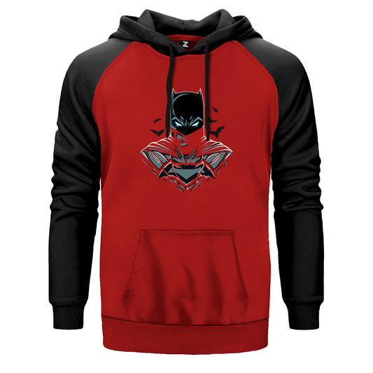 Batman Head Çift Renk Reglan Kol Sweatshirt