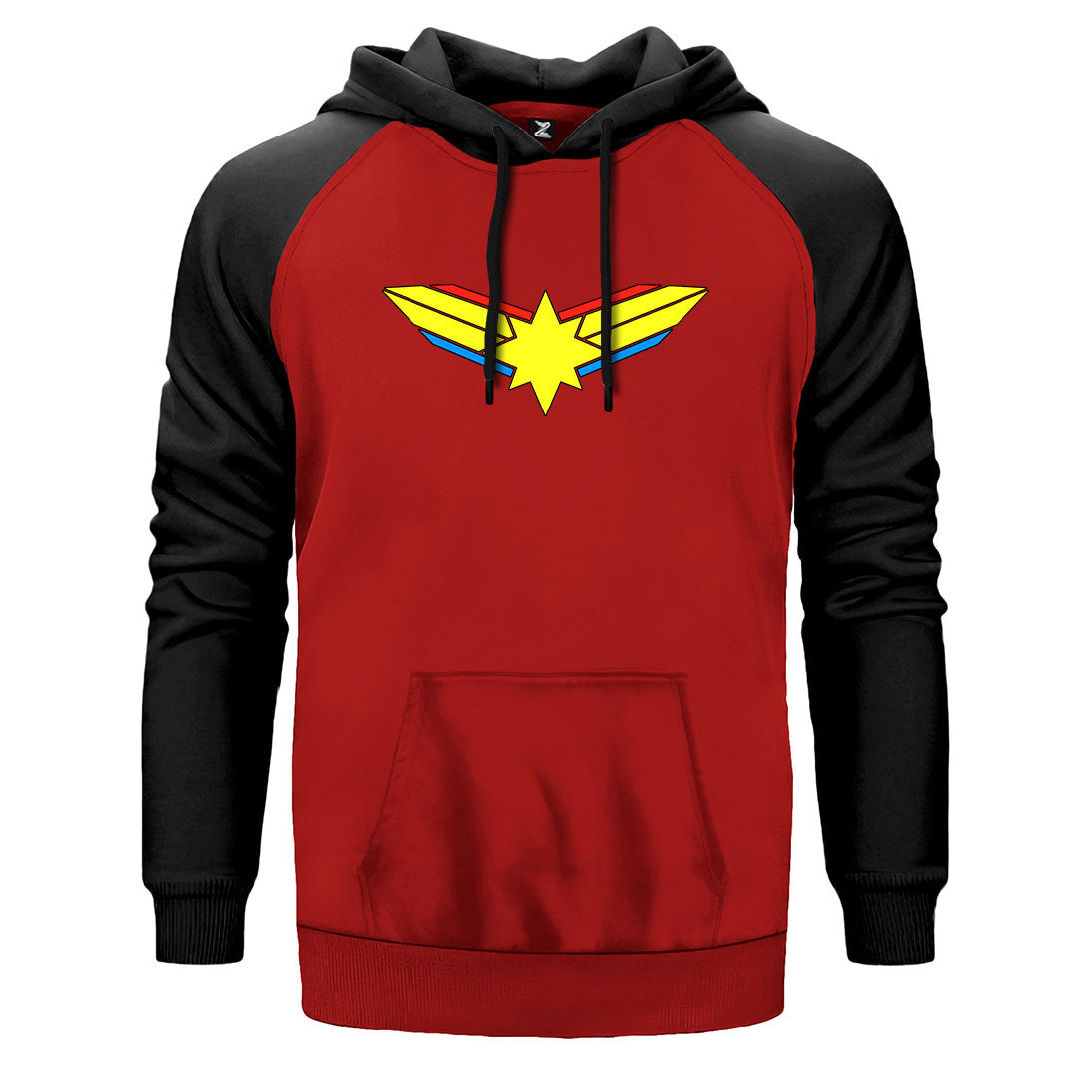 Captain Marvel Logo Çift Renk Reglan Kol Sweatshirt
