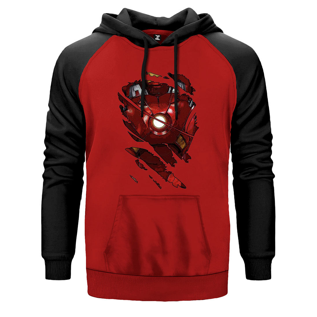 Iron Man Body Çift Renk Reglan Kol Sweatshirt