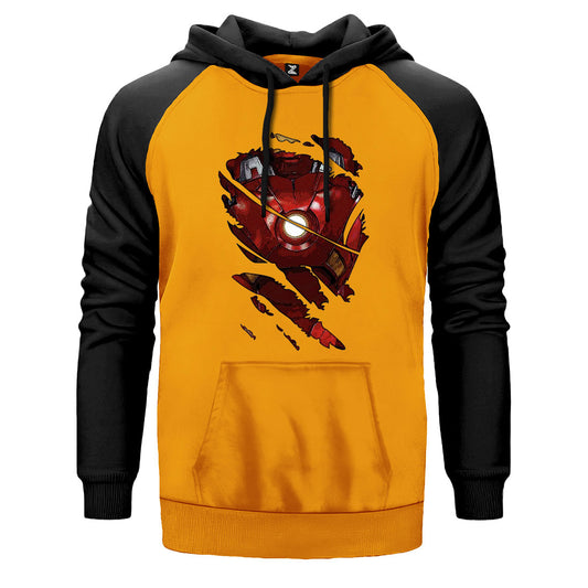 Iron Man Body Çift Renk Reglan Kol Sweatshirt