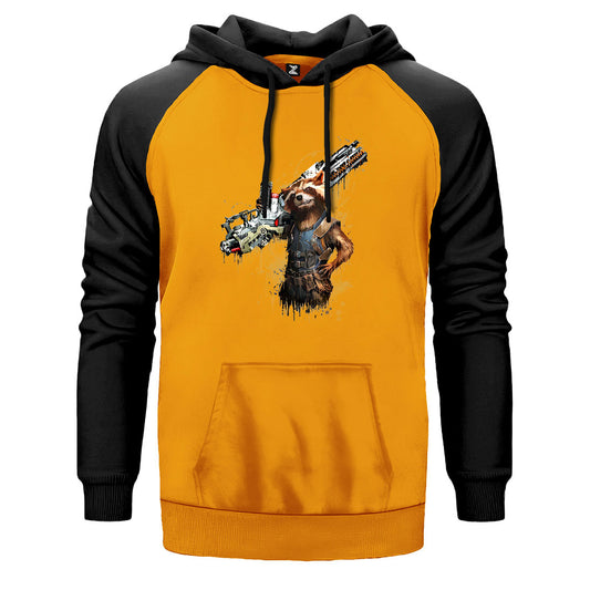 Rocket Raccoon Body Çift Renk Reglan Kol Sweatshirt
