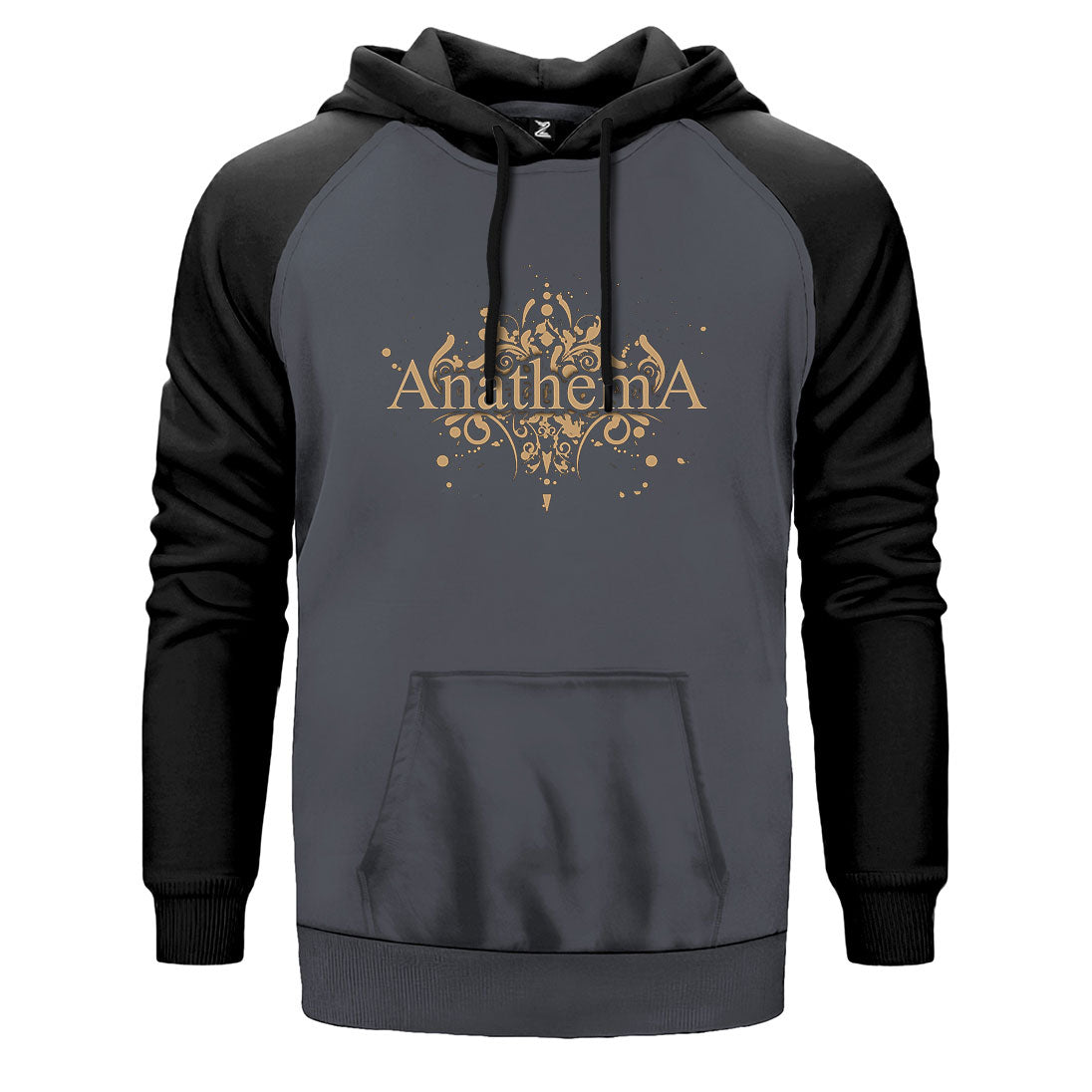 Anathema Design çift renk reglan kol kapşonlu sweatshirt - gri