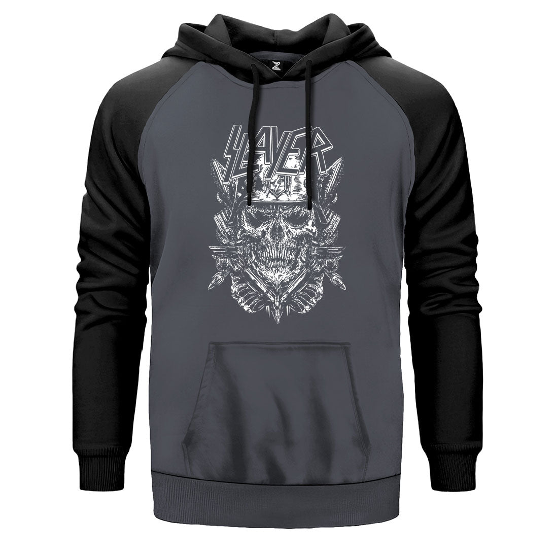 Slayer Soilder Skull Çift Renk Reglan Kol Sweatshirt