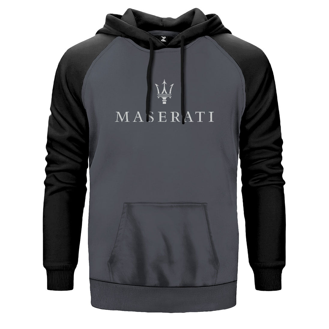 İndirimli Maserati Logo Gri Renk Reglan Kol Sweatshirt