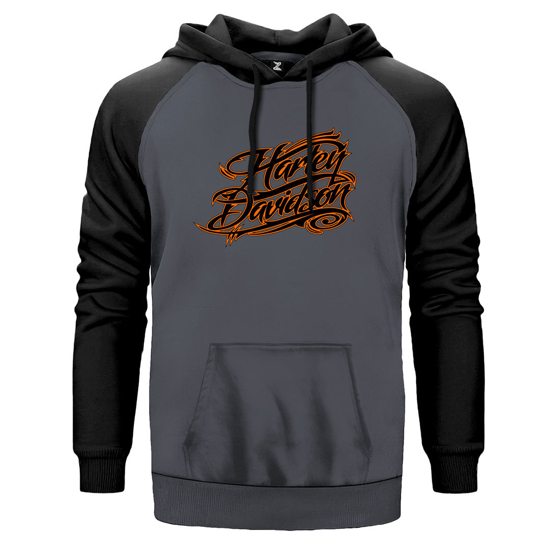 Harley Davidson Logo 2 Çift Renk Reglan Kol Sweatshirt