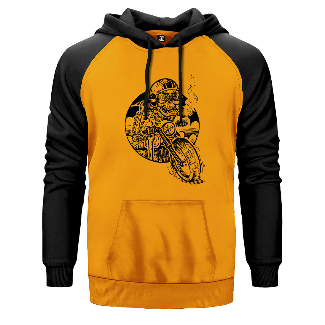 Skull Smoker Rider Çift Renk Reglan Kol Sweatshirt