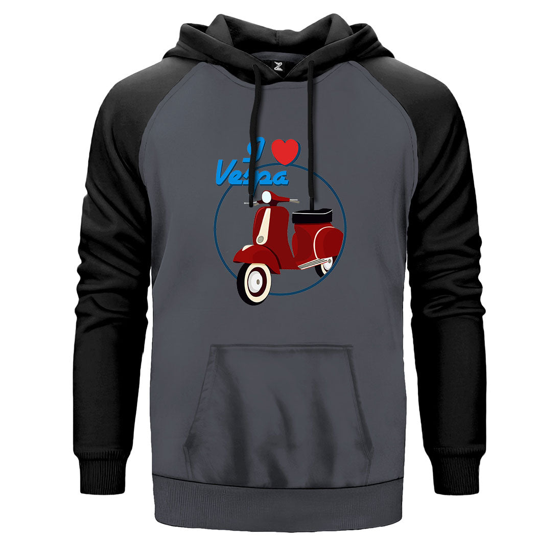 Vespa I Love Çift Renk Reglan Kol Sweatshirt