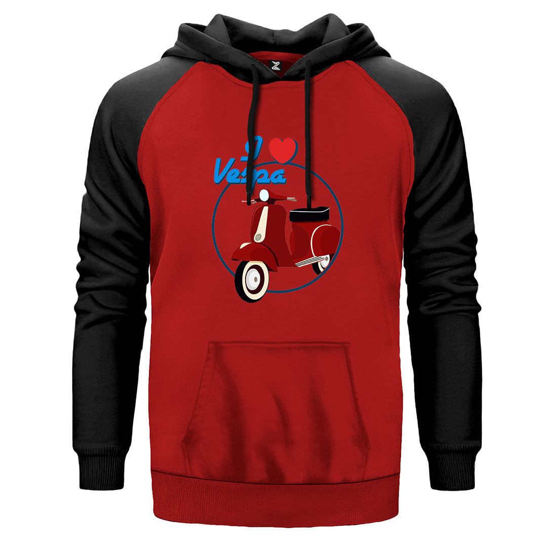 Vespa I Love Çift Renk Reglan Kol Sweatshirt