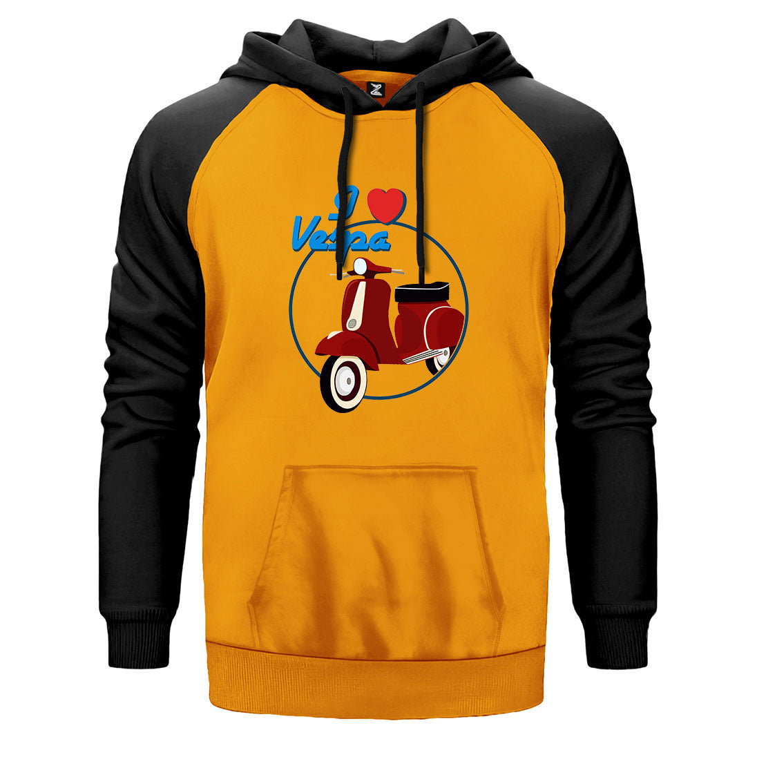 Vespa I Love Çift Renk Reglan Kol Sweatshirt