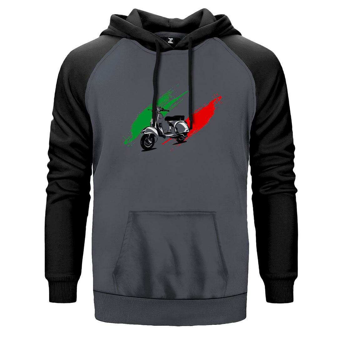 Vespa in Italy Çift Renk Reglan Kol Sweatshirt