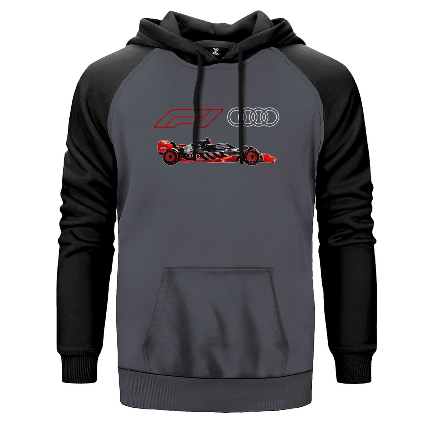 F1 Audi Logo Car Çift Renk Reglan Kol Sweatshirt