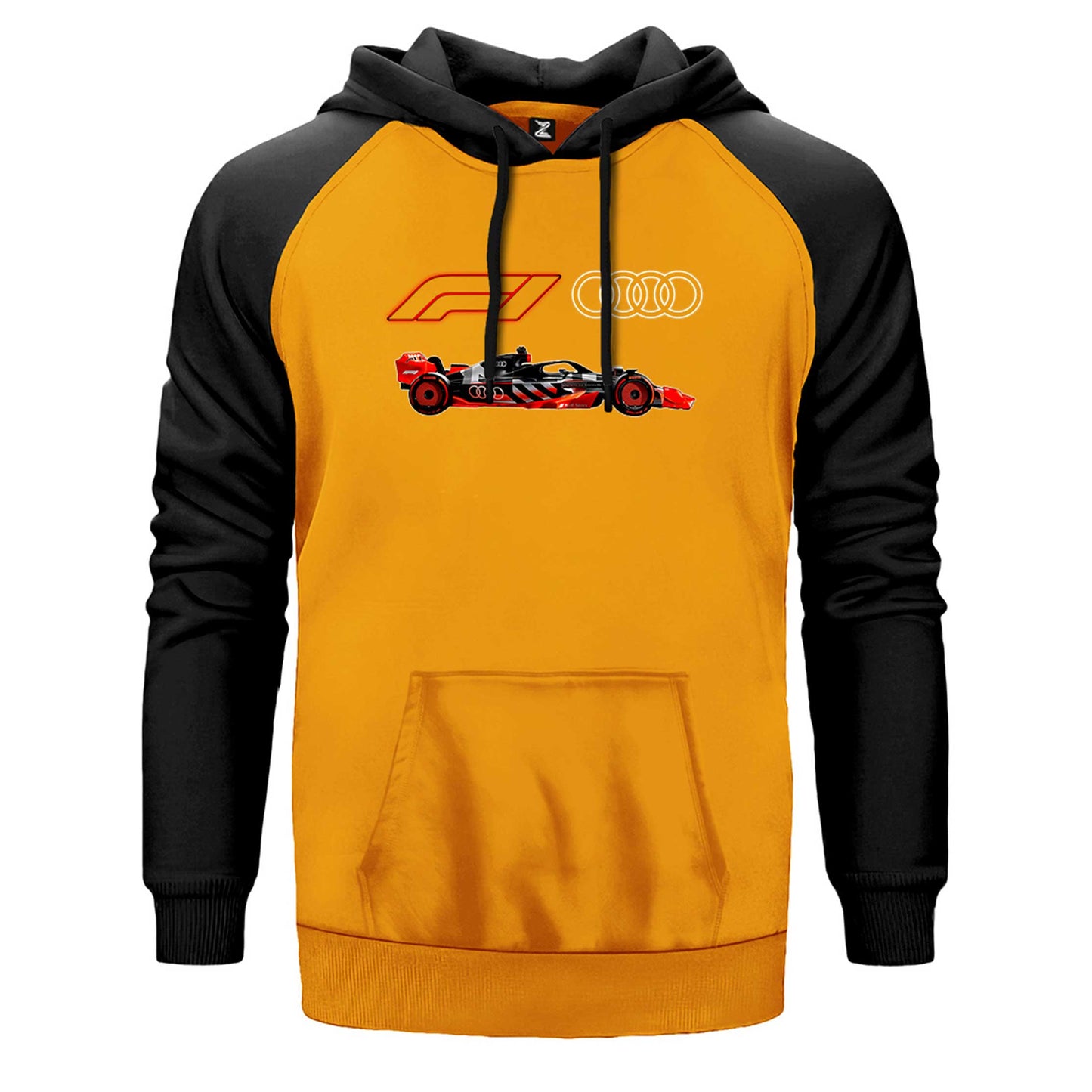 F1 Audi Logo Car Çift Renk Reglan Kol Sweatshirt