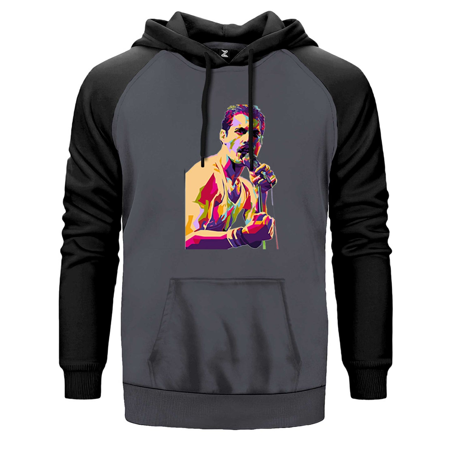 Queen Freddie Mercury Portre Çift Renk Reglan Kol Sweatshirt